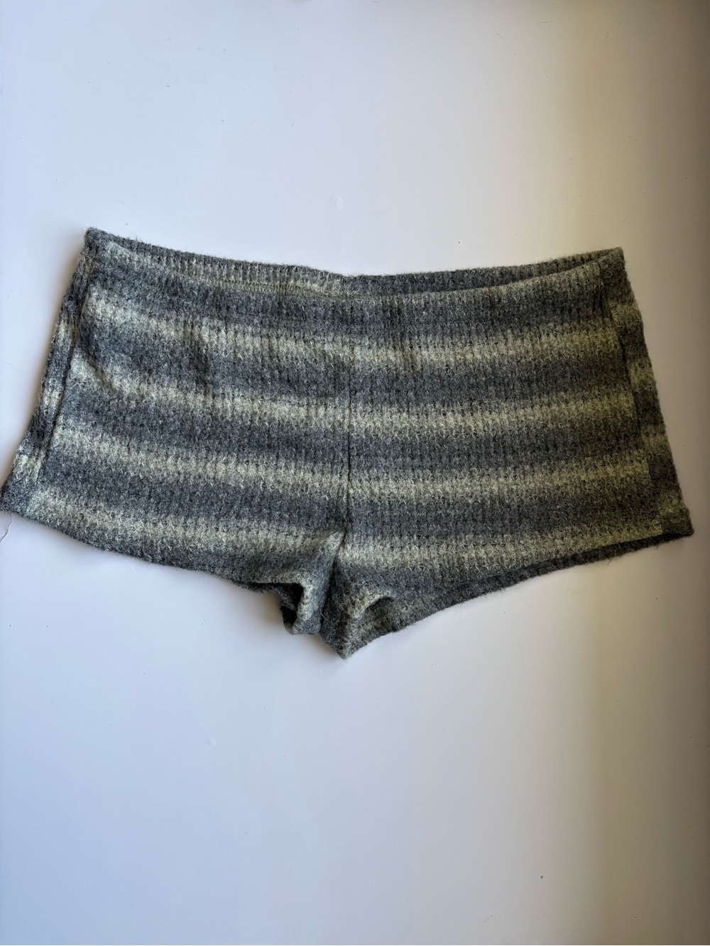 green stripe mini shorts